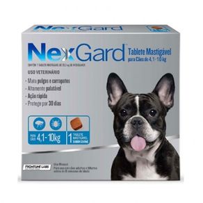 Antipulgas-e-Carrapatos-NexGard-283-mg-para-CA£es-de-41-a-10-Kgs---1-Tablete