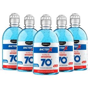 Alcool-em-Gel-70--Higienizador-de-MA£os-Bacter-X-450ML---5-unidades