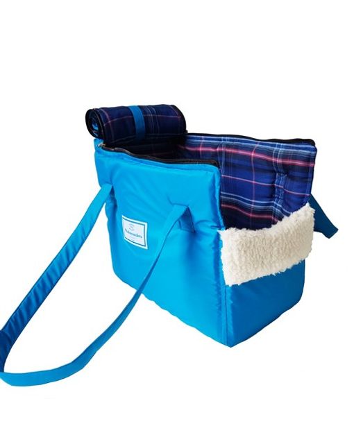 blue plaid bolsa