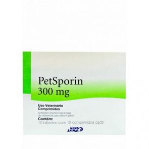 AntibiA³tico-PetSporin-bactericida-Mundo-Animal-12-comprimidos---300mg