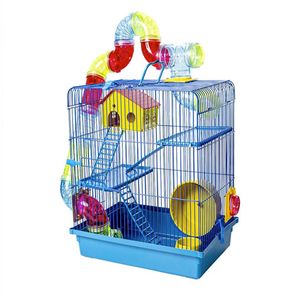 Gaiola-Para-Hamster-Super-Luxo-Labirinto-3-Andares-Azul---Jel-Plast