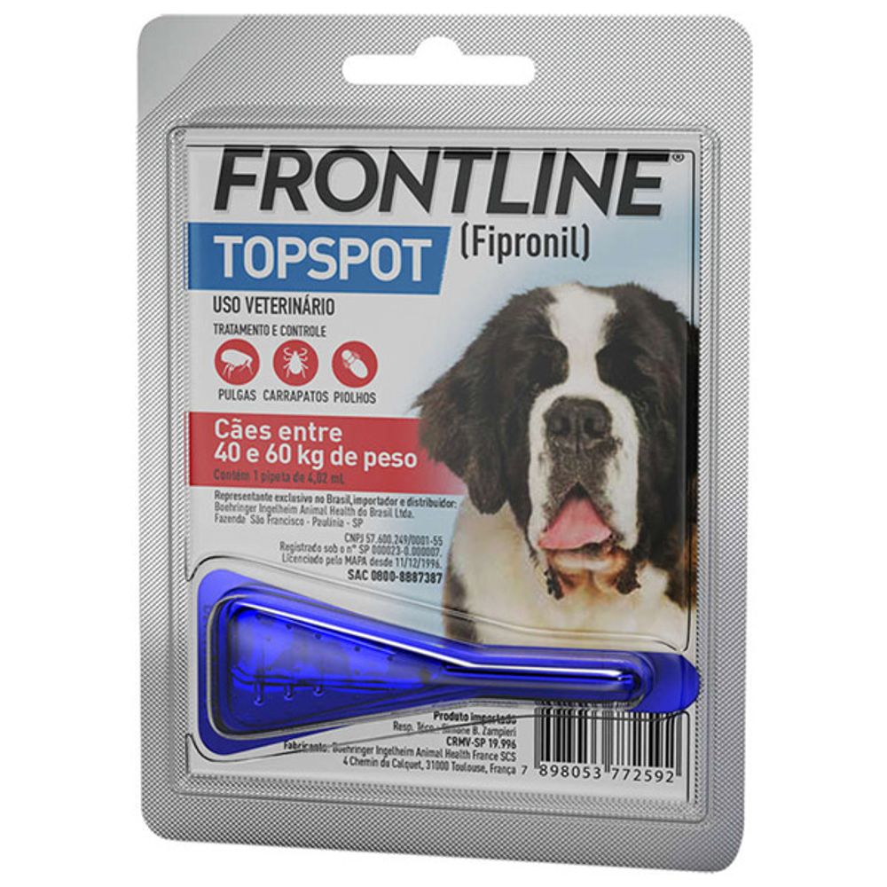 Antipulgas e Carrapatos Frontline Topspot para Cães de 40 a 60 Kgs -  royalpets